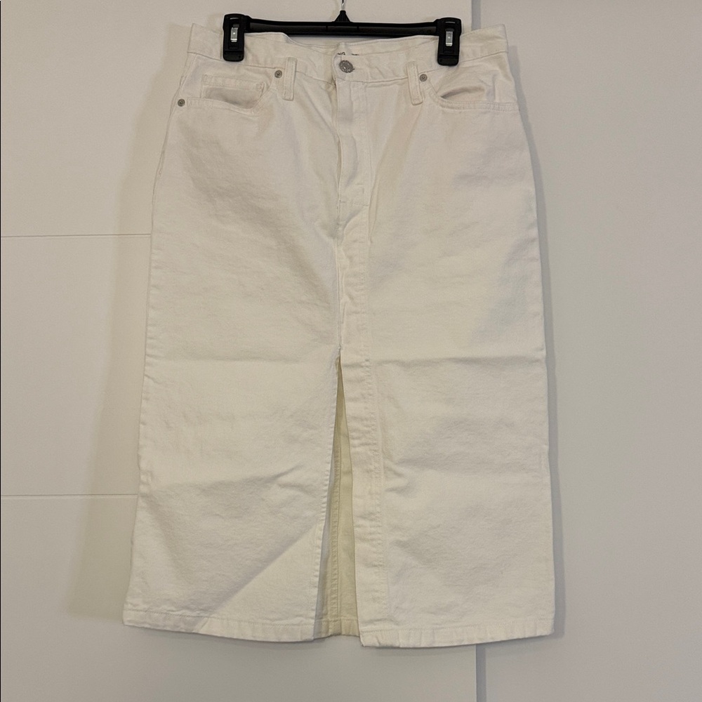 Mango Cream Denim Skirt